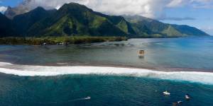 Teahupo’o,one of the most iconic surf spots in the world,and scene of an ongoing stoush over the environment impact of Paris 2024.