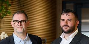 Steven Miller,Area Vice President Microsoft Australia&New Zealand with Joseph Mitchell,Acting Secretary,ACTU. Photo credit Dan Gray.