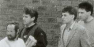 Graeme Jensen,in black,Victor Peirce,in suit jacket,and Jed Houghton,right.
