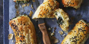 Kale and ricotta rolls.