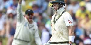 Steve Smith lasted just three balls in Australia’s second innings