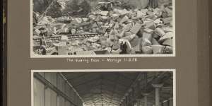 Stonemasons quarried each block at Granite Town to the precise dimensions needed to build the four pillars of the bridge,first at the rock face,then in the shaping shed,before a specially built tramway took the cargo to Moruya wharf.