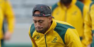 Christian Lealiifano during the captain's run in Auckland before the Bledisloe Cup.