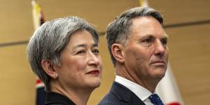 Minister for Foreign Affairs Penny Wong and Defence Minister Richard Marles went to a meeting with Lachlan Murdoch.