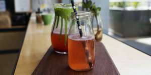 Berry-infused sparkling water.