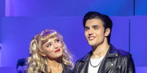 Annelise Hall and Joseph Spanti as Sandy and Danny in Grease.