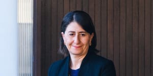 Former NSW premier Gladys Berejiklian outside her home earlier this month.