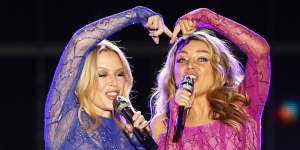 Kylie and Dannii Minogue reunited on stage for the opening ceremony of Sydney WorldPride.