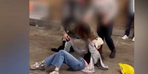 Girls allegedly fighting at Burwood Train Station on Lunar New Year