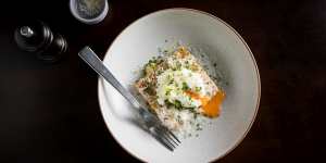 Duck truffle cheese toastie with organic poached duck egg is treated like royalty.