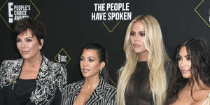 (L-R) Kris Jenner with daughters Kourtney Kardashian,Khloe Kardashian and Kim Kardashian West.