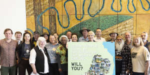 Environment and Water Minister Tanya Plibersek,centre,with farmers and community members who support water buybacks.