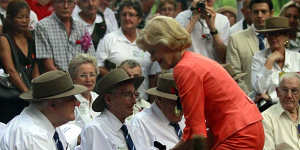 Quentin Bryce... with veterans at Hellfire Pass.