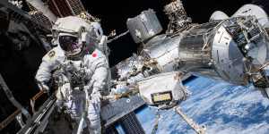 Japanese astronaut Koichi Wakata spacewalk outside the ISS in February.