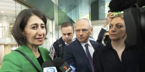 Former NSW premier Gladys Berejikilian arrives at the ICAC on Friday.