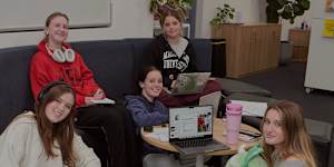 Students (from left) Isabelle Piesse,Tess Familton,Lila Lawrence,Georgie Young and Sienna Shelton.