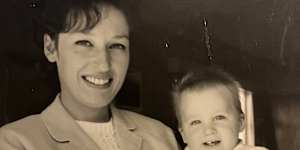 Liz with baby Andrew.