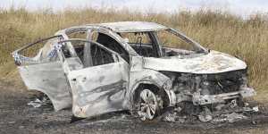 The stolen Honda H-V SUV connected to Thor Morgan’s killing was also later found burnt out.