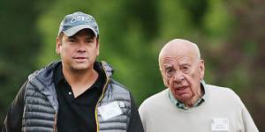 Rupert Murdoch with Lachlan;after a falling out with his father in 2005,Lachlan – Rupert’s eldest son and heir apparent – returned to the family company 10 years later.