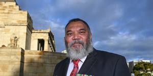 RAAF veteran Brett West was among the service personnel who led Melbourne’s Anzac Day march.