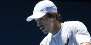 Alex de Minaur trains at Melbourne Park last week for the Australian Open.