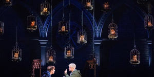 Sean Rees-Wemyss as Albus Potter and William McKenna as Scorpius Malfoy in Harry Potter and the Cursed Child.