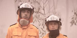 Hunter Page-Lochard and Eliza Scanlen play volunteer firies Mott and Tash across six episodes of ABC drama Fires. 