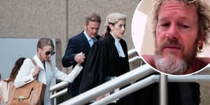 Composite - SMH:Craig McLachlan enters NSW Supreme Court with partner Vanessa Scammell. Craig McLachlan uncensored promos. Stills from Seven Network publicity 