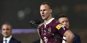 Maroons captain Daly Cherry-Evans during State of Origin last year.