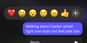 The message I sent after walking down Caxton Street in Brisbane the night of a recent Broncos game.