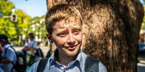 Maurice Lynch,a year 5 student,said he preferred writing on the computer for exams. 