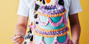Katherine Sabbath's showstopping vintage-inspired cake decorated with buttercream ruffles.