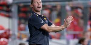 Hawthorn coach Sam Mitchell during the loss to Gold Coast.