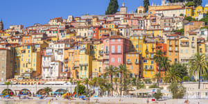 Candy-coloured Menton on the French Riviera.