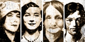 Sydney murder victims (from left to right) Hilda White,Elizabeth O’Connor,Vera Stirling,Rebecca May Andersen.