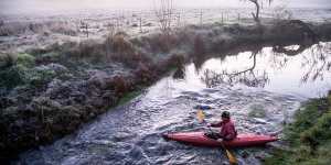 Beau Miles kayaked 130 kilometres over four days from Jindivick to Monash University’s Frankston campus.
