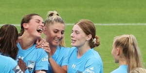 Aspiring Matildas stake their claim as Sky Blues sweep aside Phoenix