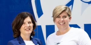North Melbourne president Sonja Hood and CEO Jennifer Watt.