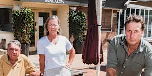 Bowlers Terry Wright (left),Joanne Livingstone (centre) and local Asren Pugh want their club re-opened under community control.