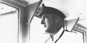 Captain Joseph Burnett,RAN who was in command of HMAS Sydney when she was lost during an engagment with the German raider Kormoran off the west Australian coast on November 19,1941