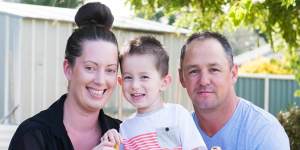 Naomi Taylor and Ben McLennan with their son William McLennan,2.