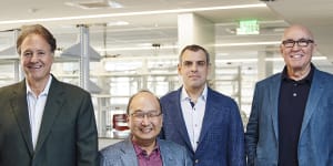 Stephen Pagliuca,the Boston Celtics owner,Keith Joung,one of Arena’s newest hires,Thomas Cahill,a Boston venture capitalist,and Stuart Schreiber,a longtime Harvard-affiliated researcher who quit to be Arena’s lead scientist,at Arena BioWorks.