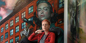 Kathrin Longhurst with some of the work from her upcoming show that recalls her childhood in East Germany.