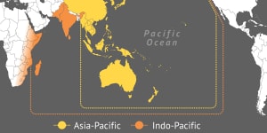 The Indo-Pacific covers a broader area than the Asia-Pacific,including India. 