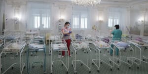 During the pandemic,many parents could not get to Ukraine to pick up babies due to border closures 