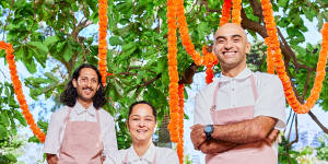 From left:Mischa Tropp,Helly Raichura and Harry Mangat are cooking the World’s Longest Brunch.