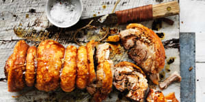 Belly porchetta with fennel,sage and chilli_8209 PHOTO William Meppem for THE AGE EPICURE