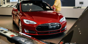 Tesla announced it is cutting the prices of its two most expensive models,the Model S,pictured,and the Model X SUV. 