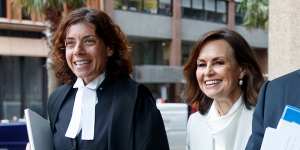 Lisa Wilkinson,right,and her barrister,Sue Chrysanthou,SC,outside the Federal Court in Sydney on Wednesday.