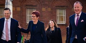Connolly arrives at the Independent Commission Against Corruption in the Sydney CBD.